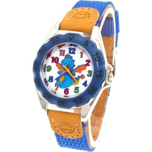 Children Watche 5Colors High Quality Colorful Kids Children Boy Girl blue Fabric Strap Learn Time Student Wristwatch U84A