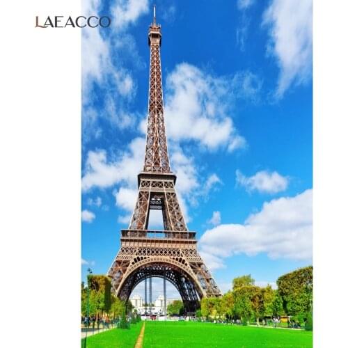 Laeacco Holiday Travel Paris Eiffel Tower Outdoor Scene Photo Backgrounds Photophone Baby Child Customized Photography Backdrops