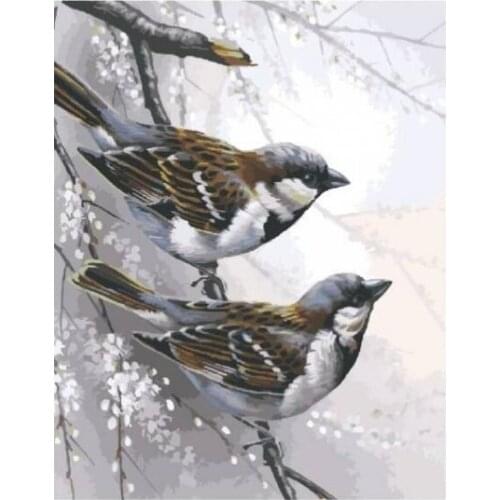 Cioioil-T1369 Sparrows Painting By Number Wall Art Picture Paint By Number Canvas Painting Artwork