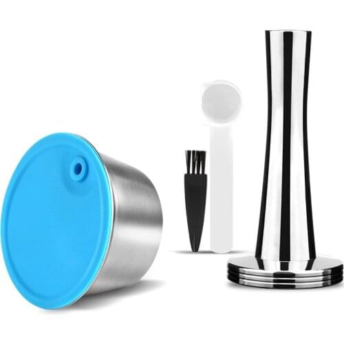 Coffee Filter Cup For Dolce Gusto Reusable Capsule Stainless Steel Cup Pod Coffee Dripper With Brush And Spoon Accessories ABS