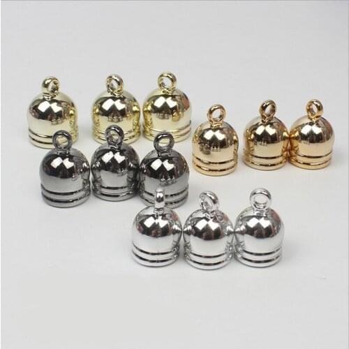 500pcs 7.5mm Hole CCB(no Metal) Tassel Caps Necklace Leather Cord End Caps Tassel Crimp End Connector DIY Jewelry Findings