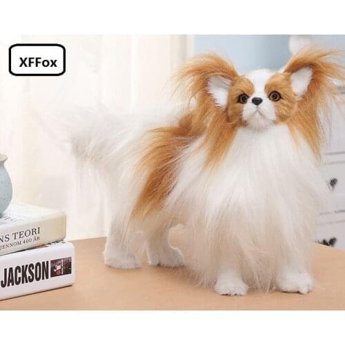 Cute real life butterfly dog model plastic&furs standing dog doll gift about 25cm xf1598