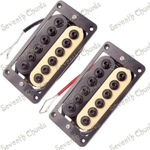 A Set of 2 Pcs Zebra Cream & Black Double Coil Pickups Humbucker for Electric Guitar