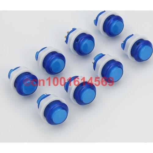New 8 Pcs/lot 24mm 5V Arcade LED Light Arcade Start Button For Arcade Game Machines Mame Game Arcade Sticks USB Connector - Blue