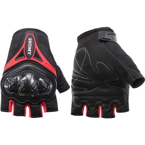 New Drop shipping Summer Motorcycle Gloves Men Moto Motorbike Motocross Riding Gloves Motorcycle Breathable Half Finger Gloves