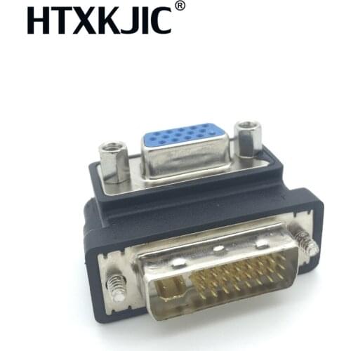 10pcs DVI 24+5 to VGA Adapter Right Angle DVI24 5 to VGA Connect VGA Video DVI Male Female interface conversion cable