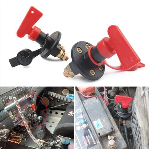 12V 24V Red Key Cut Off Battery Main Kill Switch Vehicle Car Modified Isolator Disconnector Power Auto Truck Boat Eletronics
