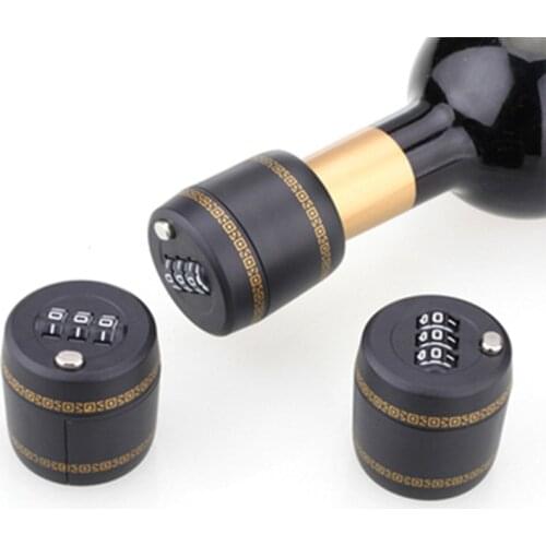 Plastic Bottle Password Lock Combination Lock Wine Stopper Vacuum Plug Device Preservation For Furniture Hardware