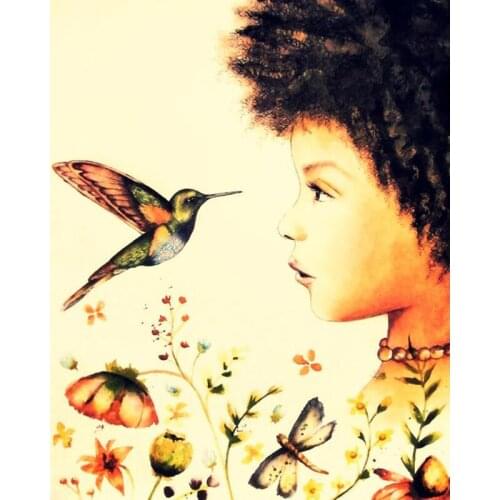 Hummingbird gift Diamond Embroidery Full Round 5D Diy Kit Diamond Painting Cross Stitch