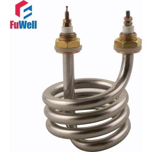Spiral Stainless Steel Immersion Heater Copper Head Distilled Water Heating Element 80mm Tube Height 220V 380V 2500W 3000W 4500W