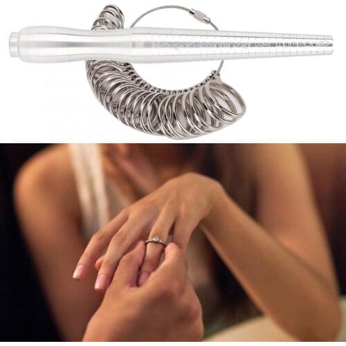 Professional Solid Metal Finger Gauge Ring Mandrel Sizer Measuring Sizing Stick High Quality Jewelry Making Tool for Jeweler a