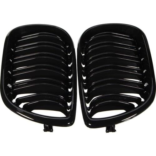 Double Line Grille Gloss Black Front Grills for BMW E46 4-DOOR 3 Series 02-04