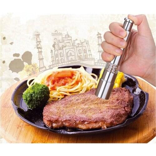 Stainless steel manual pepper grinder 304 one-handed pepper grater household kitchen compact grinder