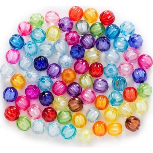 Random Mixed Acrylic Pumpkin Shaped Findings Jewelry Making Spacer Beads Women Children DIY Bracelet Necklace 8-20mm