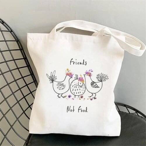 Cute Animals Shopping Bag Handbag Eco Bolsas Be Tela Shopper Grocery Reusable Bag Tote String Bolsas Reutilizables Woven Rab
