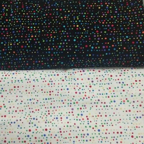 50x105cm Black White Colorful Rainbow Polka Dot Printed Cotton Fabric Dot Fabric Patchwork for Cloth Dress Home Decor