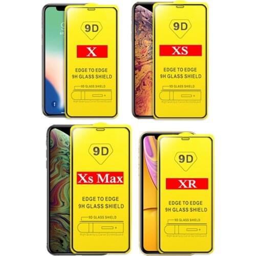50pcs 9D Full Glue Tempered Glass Screen Protector for iphone 13/12 PRO MAX/MINI/11 Pro Max/XR/XS/8plus/78 plus With Backplane