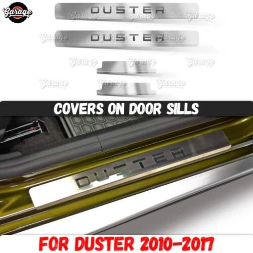 Guard covers on door sills for Renault / Dacia Duster 2010-2017 Stainless steel accessories interior molding car