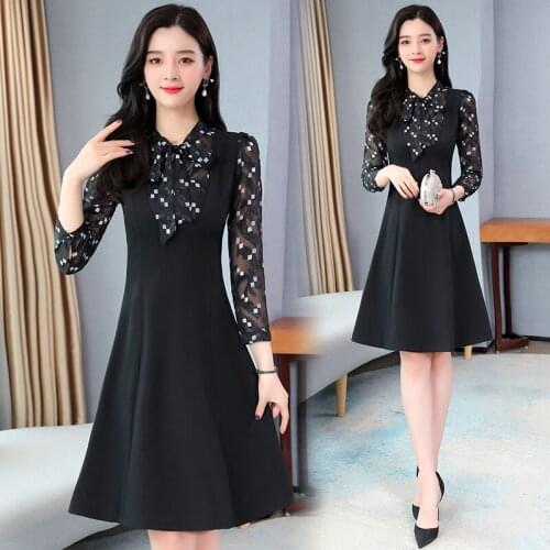 3XL Plus Size Women Bodycon Office Lady Dress Autumn Winter Korean Party Casual Vestidos 2021 Vintage Black Elegant Midi Dresses
