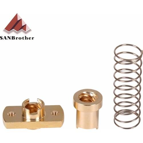 1pcs*anti-back lash TR8 lead screw brass nut for upgrade CR-10/Tornado and clone 3D printer anti backlash Spring Loaded nut