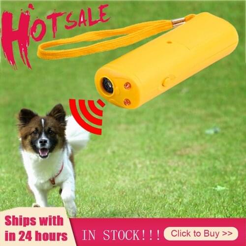 3 In 1 Dog Repeller Device LED Ultrasonic Dog Training Repellents Anti-barking Device With Flash Light Outdoor Portable Whistle
