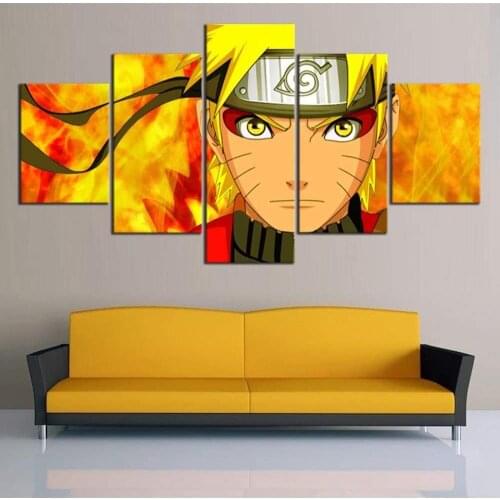 5 Piece Wall Art Canvas Anime Manga Prints Figure Ninja Modular Pictures & Posters Modern Home Decor Living Room Decoration