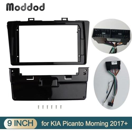 For KIA MORNING 9 inch Car Radio Fascias Double Din Screen Dash Kit Stereo Panel GPS DVD Frame Dashboard Refitting Audio Bezel