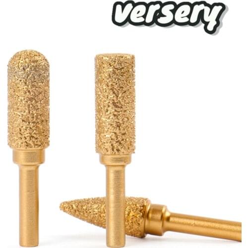 Free Shipping 1PC 6mm Shank Vacuum Brazed Diamond Burr Head Grinding Rotary File For Stone Grey Cast Iron Ductile Iron Steel