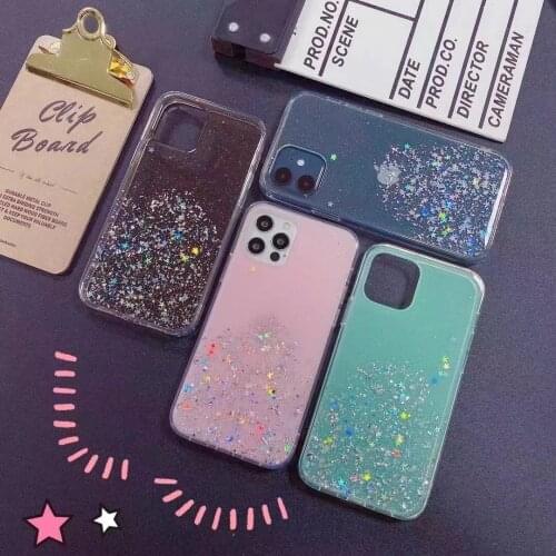 Glitter Bliling Phone Case For Iphone 12 Mini 6 6S 6P 7P 8P SE X XS XR Xs Max Soft Case for Iphone 7 8 12 11 Pro Back Cover
