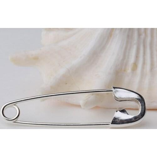 Solid 925 Sterling Silver Kilt Pin Shawl and scarf pin Safety Broochs for Jewelry Diy Components and Findings