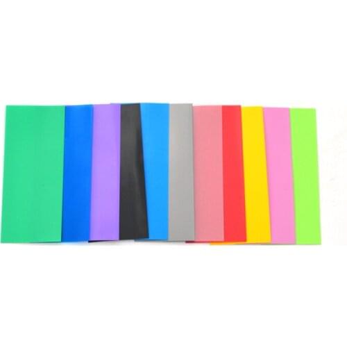 Colors 10pcs/lot For 18650 18500 Battery Wrap PVC Heat Shrink Tubing Sleeving Pre-cut each 72 Batteries Covering