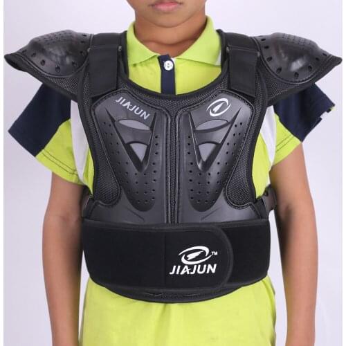 Childrens motorcycle and bicycle riders are equipped with cross-country protector pad and racing chest Protective gear