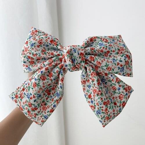Floral Printing Bow Sweet Hair Accessories Hair Pins for Kids Girls Children Hair Clips Barrettes 2021 Fashion Headwear