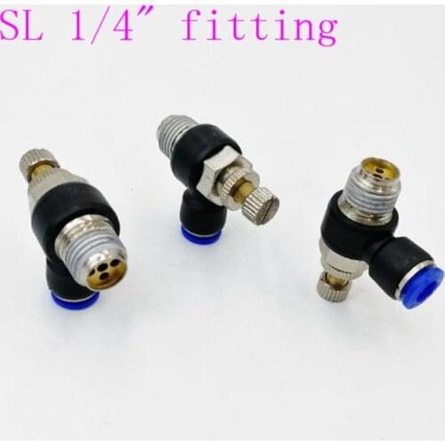 G1/4" Pneumatic Air flow Regulator throttle valve Speed Control Valve Tube Water Hose Pneumatic Fittings