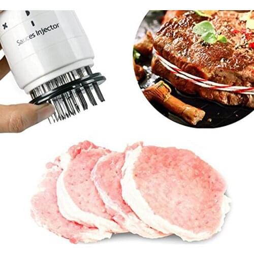Durable Meat Tenderizer Needle Stainless Steel BBQ Meat Injector Needle Steak Beef Sauce Meat Poultry Tool Kitchen Tools