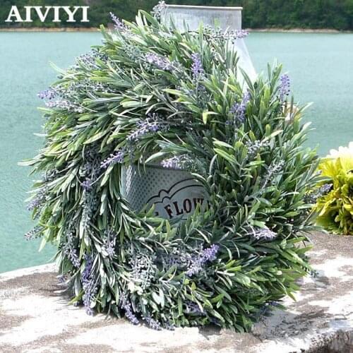 Artificial flower garland silk lavender wreath romantic fresh style weeding decor for heads take photo fashion single product