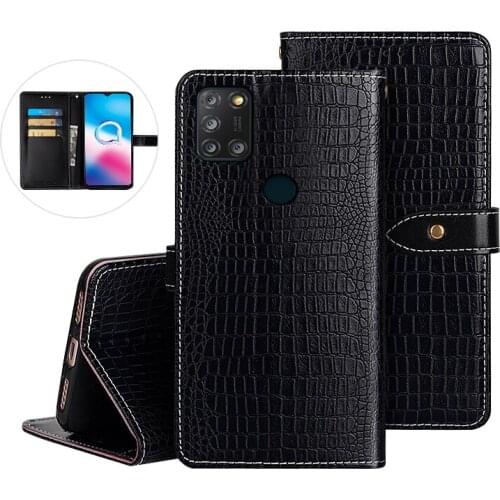 Leather Case For Alcatel 3X 2020 Case Crocodile Pattern Flip Cover Skin Wallet 3X Alcatel 2020 Phone Shell Fundas Etui Holster