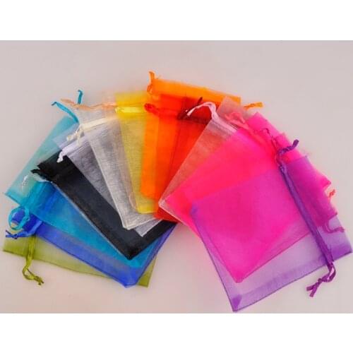 1000pcs 13x18 15x20 17x23 20x30CM Organza Bags Jewelry Packaging Bags Wedding Party Decoration Drawable Bags Gift Pouches