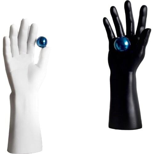 [MGT] Modern Abstract black white hand blue ball model Sculpture Geometric Resin Leopard Statue Decor Craft Ornament Accessories