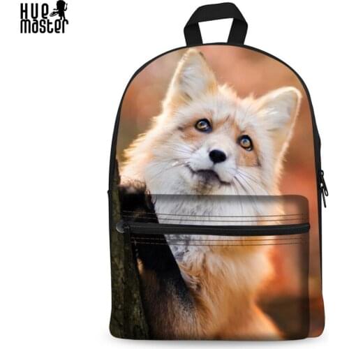 Fashion Cute Fox Backpack 3D Custom Print School Backpacks book Bags For Boys Girls Backpack For Teens