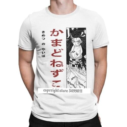 Men Tshirts Nezuko Kimetsu No Yaiba Cotton Tee Shirt Fitness Demon Slayer Kamado Tanjirou Anime Manga Tops T Shirt Camisas