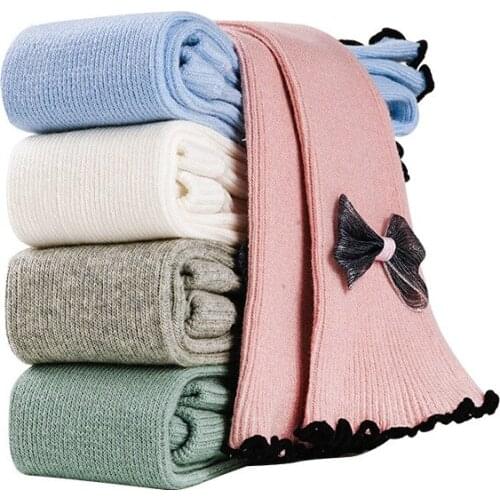 New cropped pants baby girls leggings spring autumn children dancing pants elastic force legging kids wooden ear pants for 1-11T