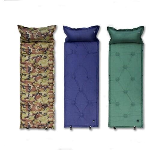 Outdoor Camping Mat Automatic Inflatable Mattress With Air Pillow Travel Camping Blanket Pad In Tent Airbeds Mats Folding Bed