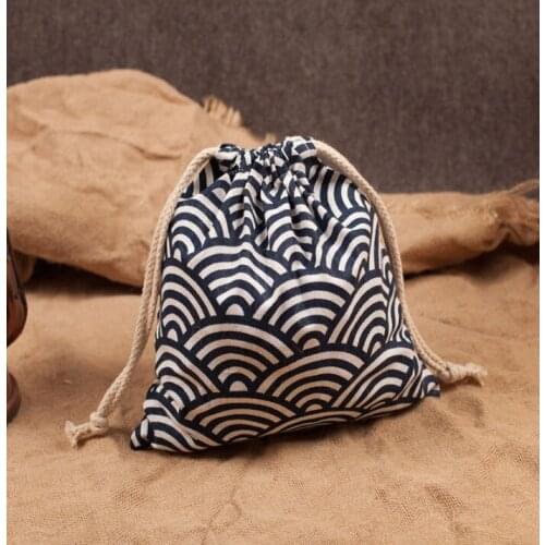 Japan Fan Linen Gift Packaging pouch 10x10cm 10x12cm 11x14cm 14x17cm pack of 50 Wedding Party Favor Drawstring Bag