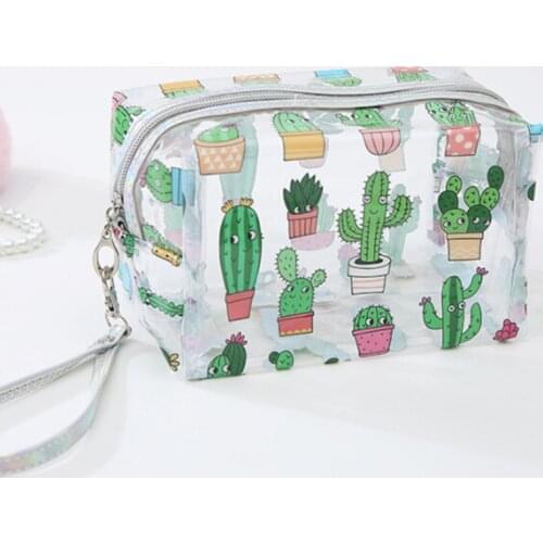 Transparent Waterproof Makeup Storage Pouch Bags Cosmetic Organizer Cute Case PVC Zipper Bag Travel Toiletry Cosmetic Bags