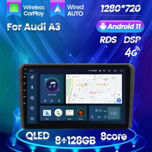 Autoradio 16G ROM Quad Core For Audi A3 8P 2003-2011 Car Multimedia DVD 2 Din Android 8.1 GPS Navi Rear View Camera OBD DAB BT