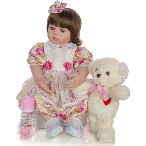 KEIUMI New Style Cute 60 cm As Fashion Princess Reborn Baby Doll Realistic Silicone Reborn Menina Boenca For Childrens Day Gift