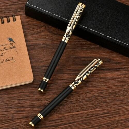 Luxury Metal Signature Ballpoint Pen Black Ink Business Writing Office School Supplies Stationery