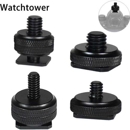 1/4" to 3/8" Male to Female Double Layer Thread Screw alloy hot shoe seat camera LED photography fill light accessory connector