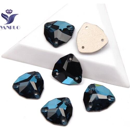 YANRUO 3272 All Sizes Montana Trilliant Sew On Rhinestones Glass Stones DIY Strass Flat Back Crystals For Wedding Dress